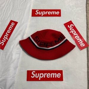 Supreme Red Kids Bucket Hat